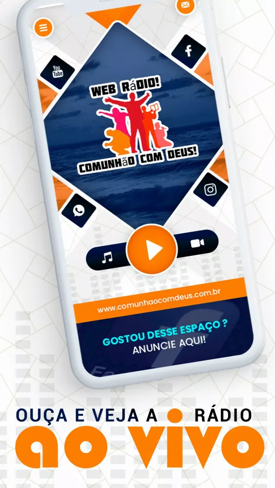 Capturas de tela do Rádio IARF (Igreja Apostólica)