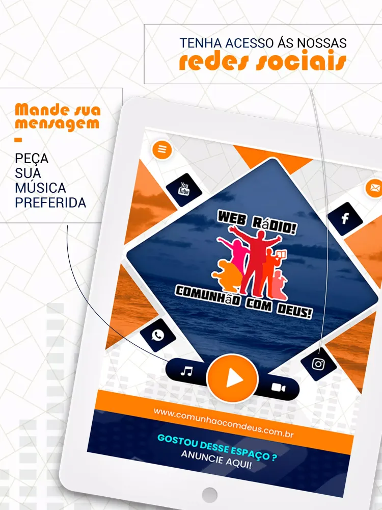 Capturas de tela do Rádio IARF (Igreja Apostólica)