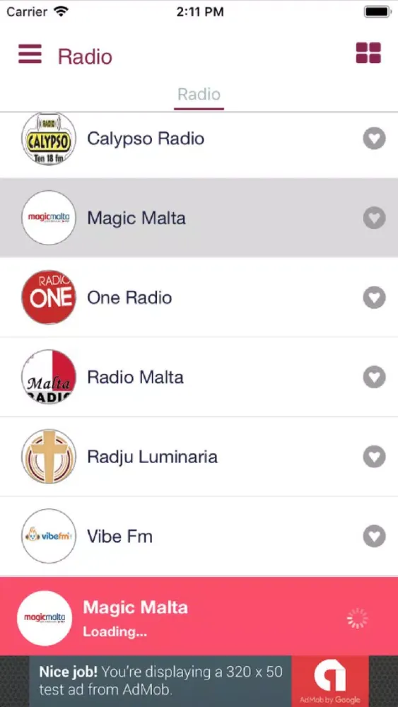 Capturas de tela do Radio Malta (Malta radios)