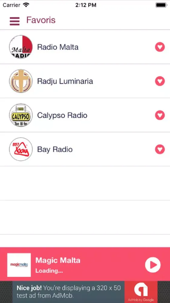 Capturas de tela do Radio Malta (Malta radios)