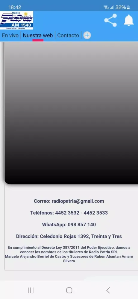 Radio Patria AM 1540 سکرین شاٹس