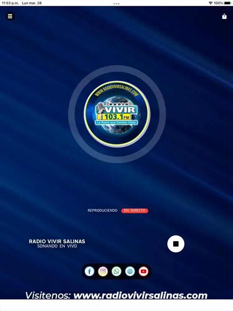 Zrzuty ekranu Radio Vivir Salinas iPad 