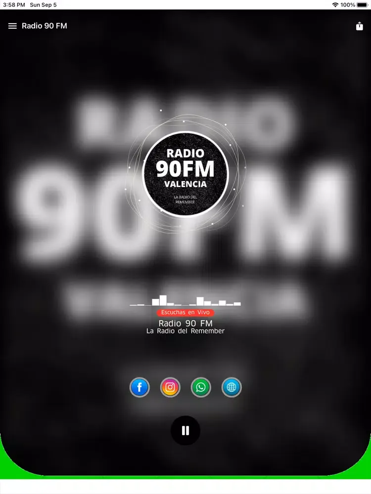 Capturas de tela do Radio 90 FM Valencia iPad 