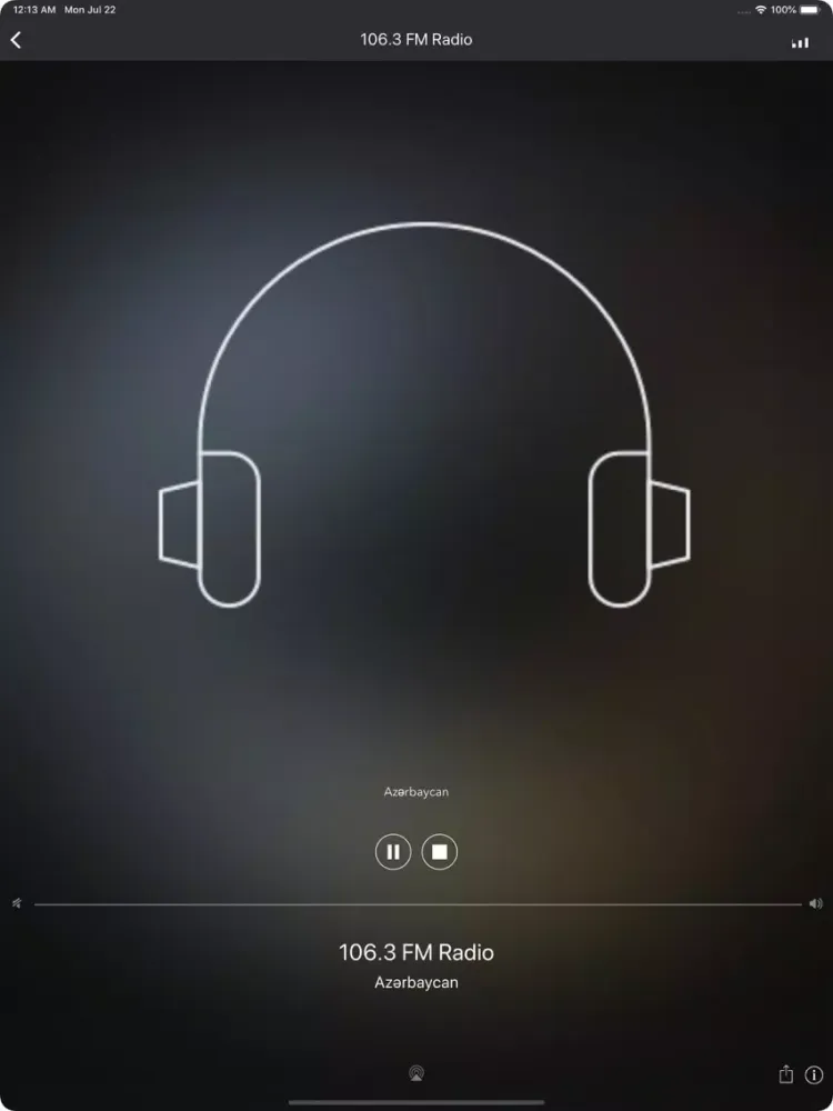 Tangkapan skrin Azərbaycan Radio (Azerbaijan) iPad 