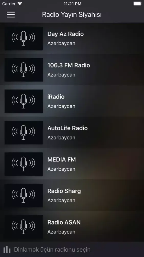Tangkapan skrin Azərbaycan Radio (Azerbaijan)
