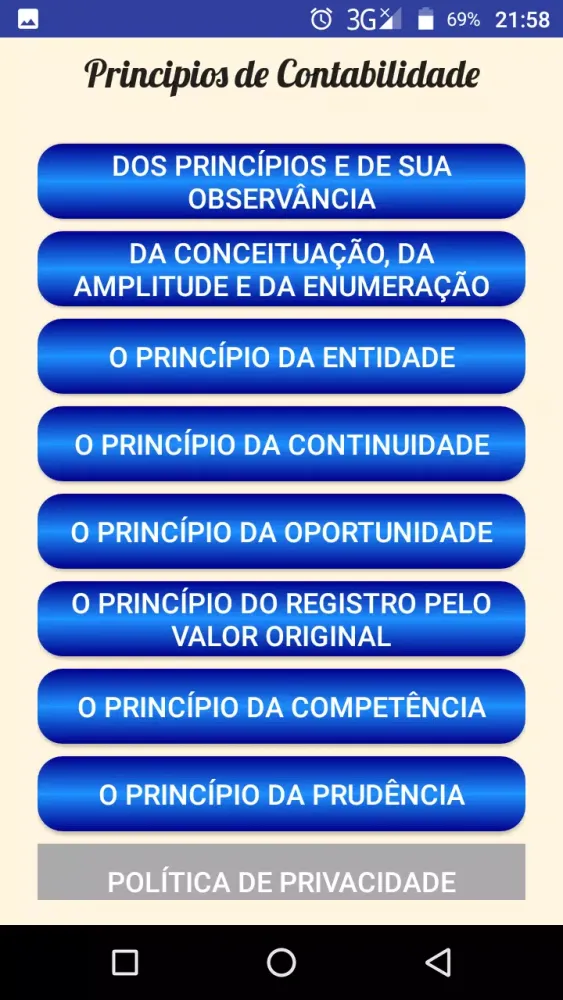PRINCÍPIOS DE CONTABILIDADE Screenshots