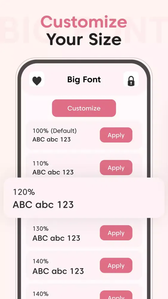Capturas de pantalla de Big Font