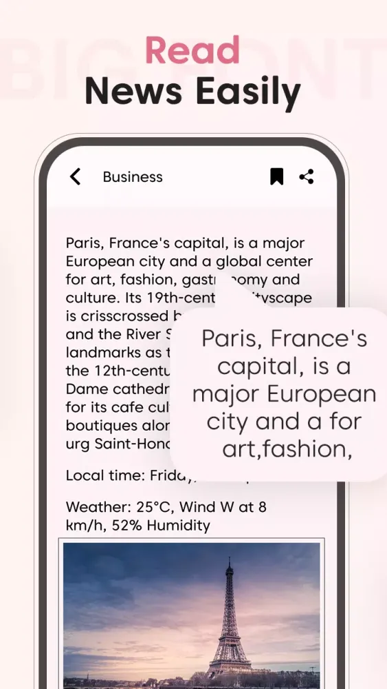 Capturas de pantalla de Big Font