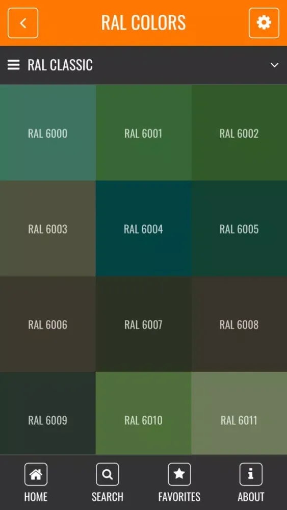 Captures d'écran de RAL colors