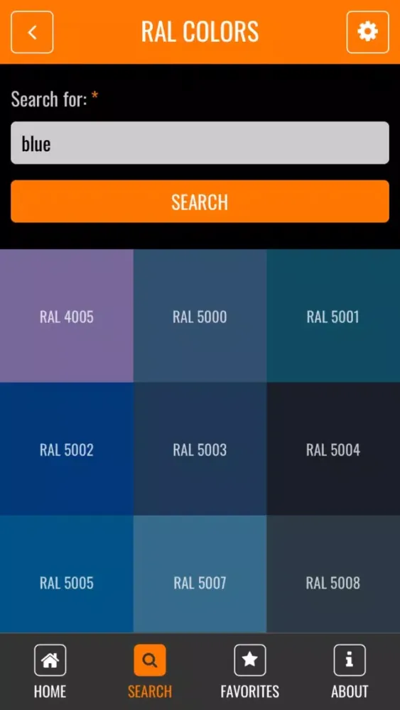 Captures d'écran de RAL colors