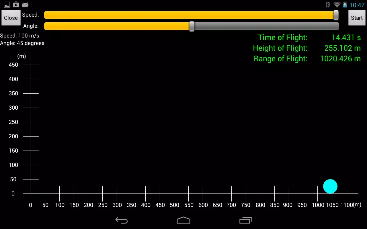 Capturas de pantalla de Projectile Motion Simulation
