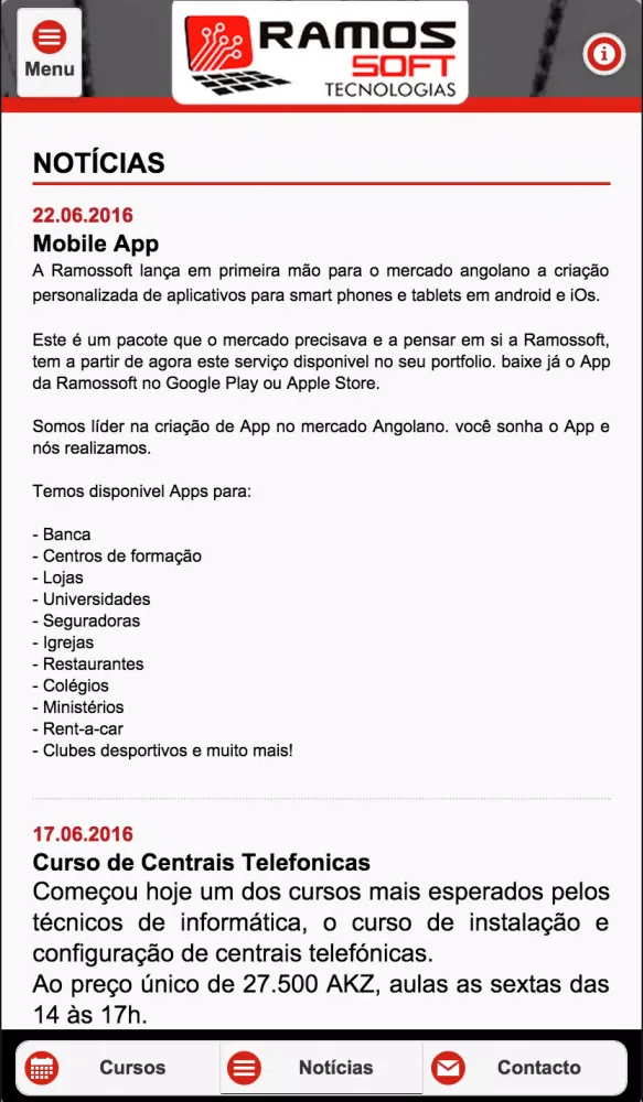 Capturas de pantalla de RamosSoft Tecnologia Angola