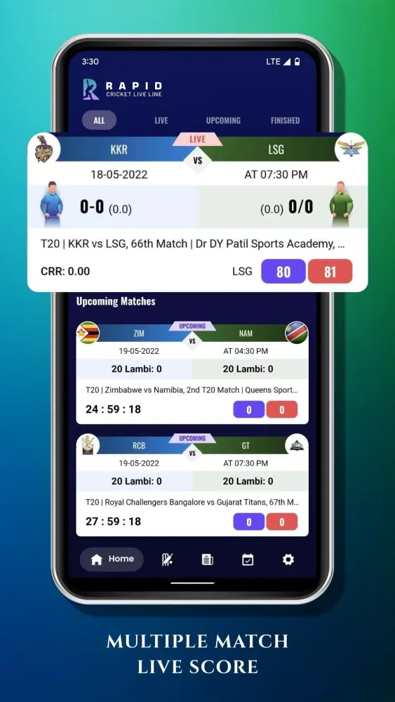Rapid Cricket Live Line Screenshots