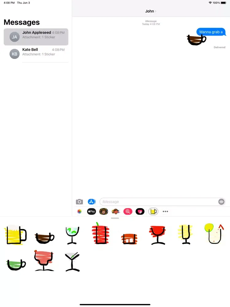 Sticker drinks iPad  স্ক্রিনশট