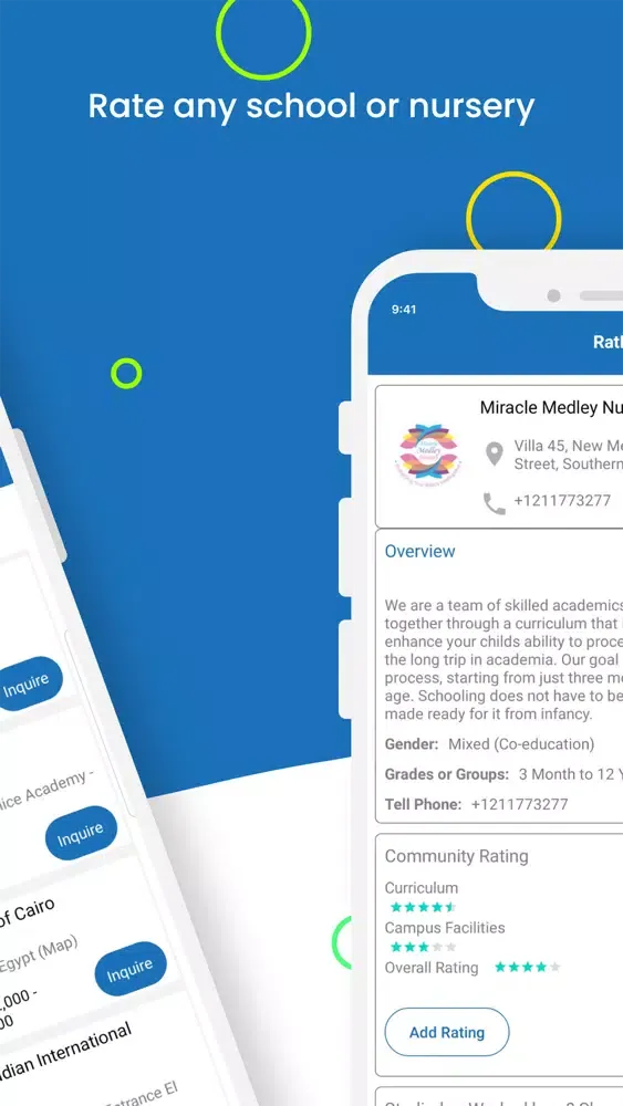 Tangkapan skrin RatEd – Best School Finder