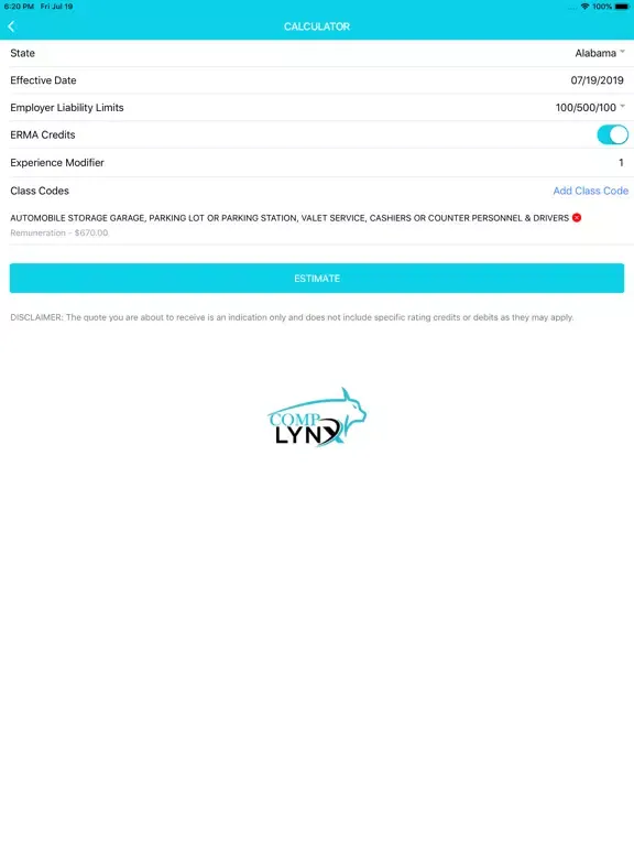 Скриншоты Workers' Compensation Rater iPad 