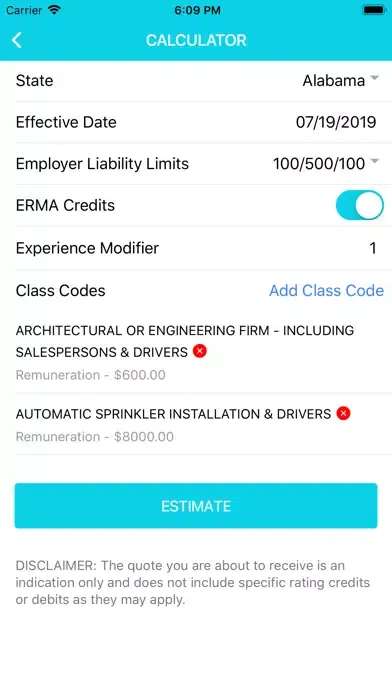 Скриншоты Workers' Compensation Rater
