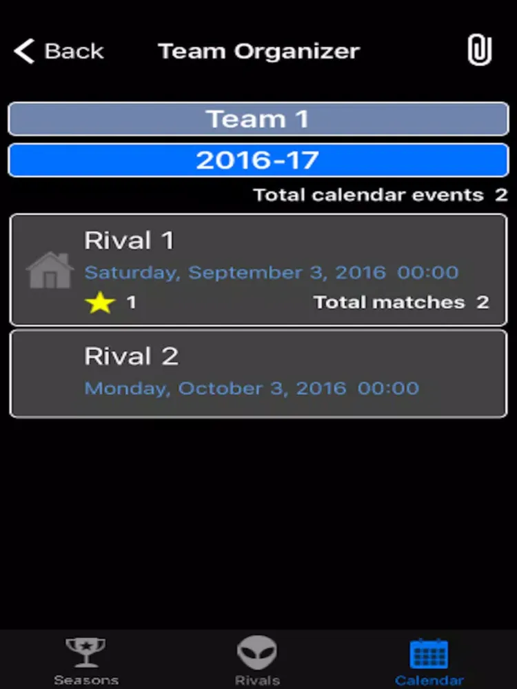 ภาพหน้าจอของ Team Sport Organizer iPad 