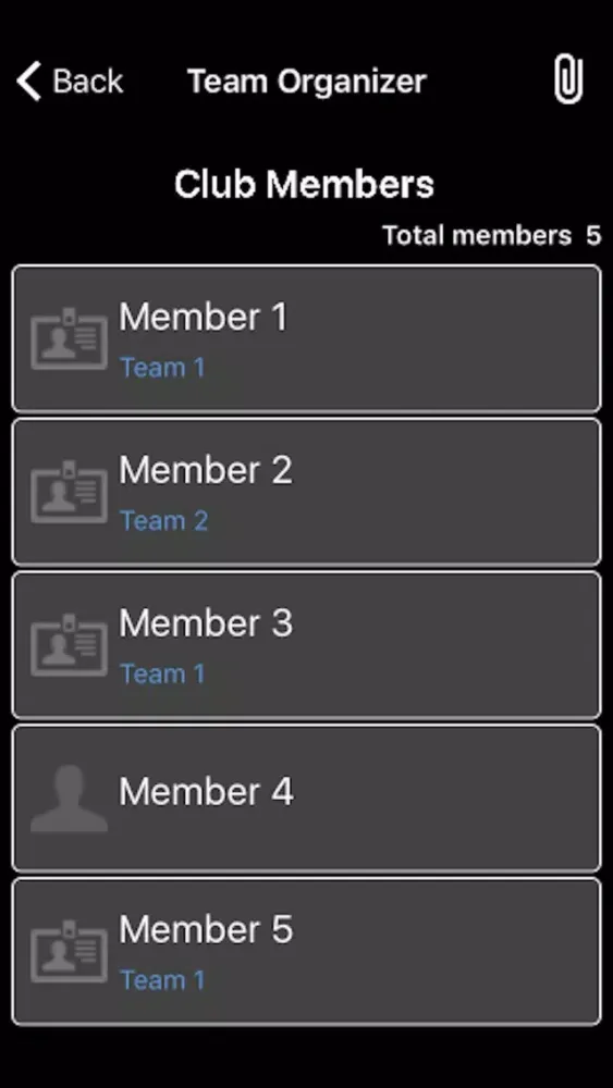 ภาพหน้าจอของ Team Sport Organizer