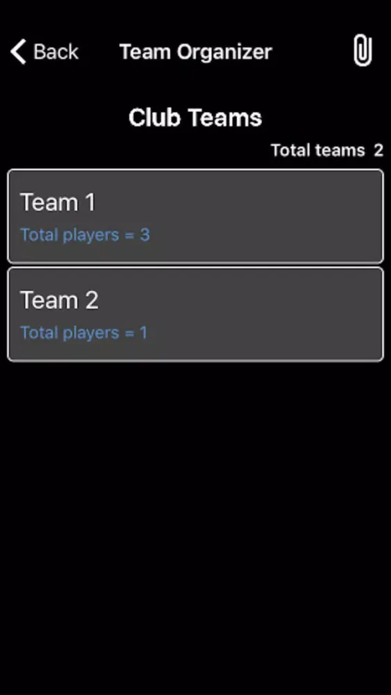 ภาพหน้าจอของ Team Sport Organizer