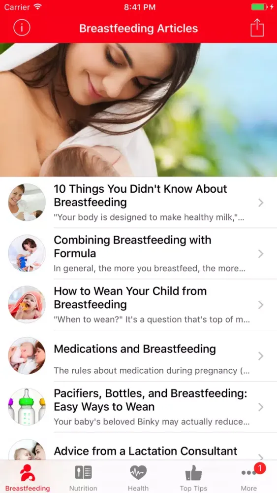 Capturas de pantalla de Breast Feeding App