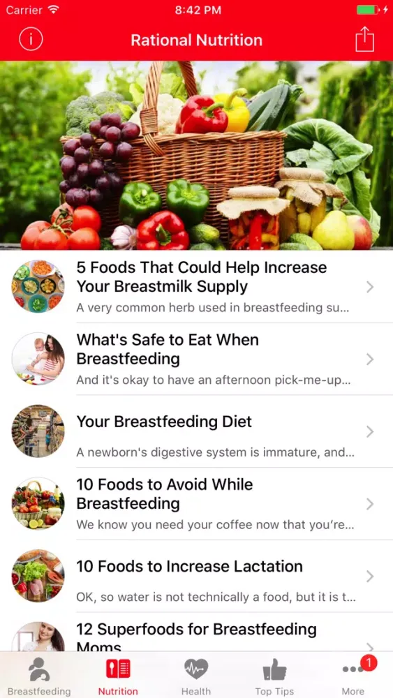 Capturas de pantalla de Breast Feeding App
