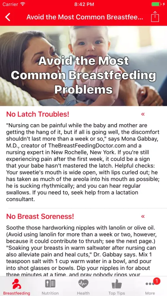 Capturas de pantalla de Breast Feeding App