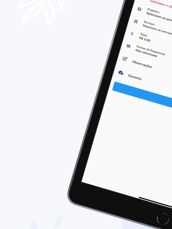 Tangkapan layar Nooty - Clientes e Orçamentos iPad 