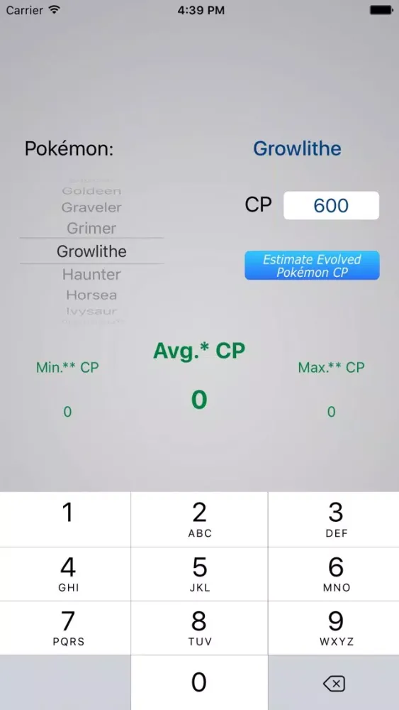 CP Estimator: Evolution CPEstimator for Pokemon Go应用截图