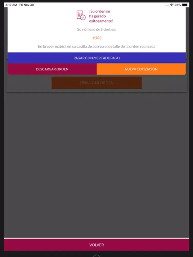 Tangkapan skrin Palermo Materiales iPad 