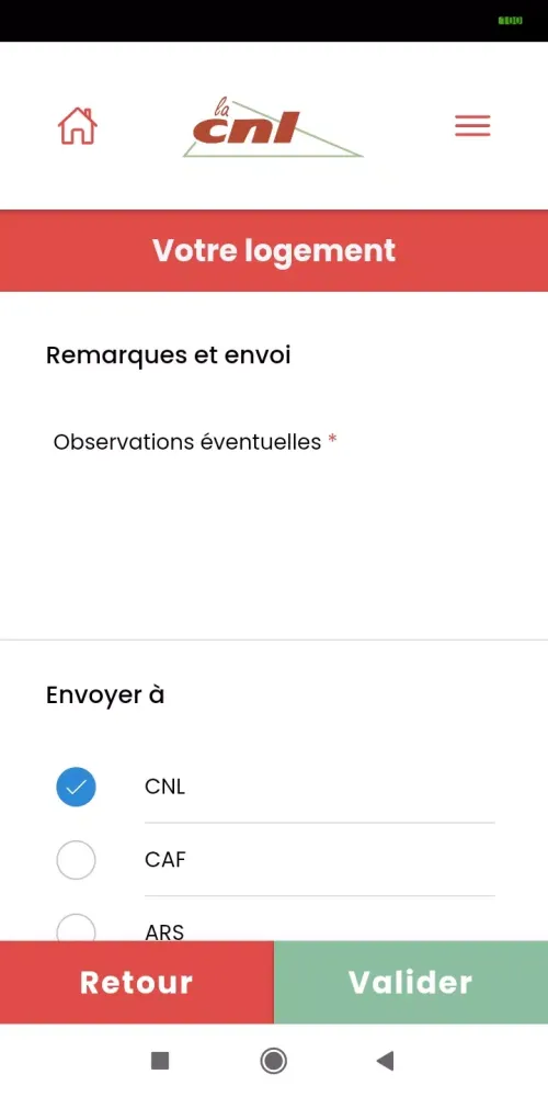 Capturas de tela do CNL Réunion