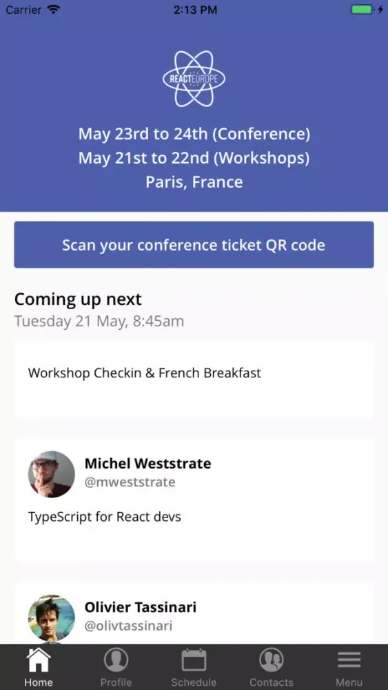 Zrzuty ekranu ReactEurope Official App