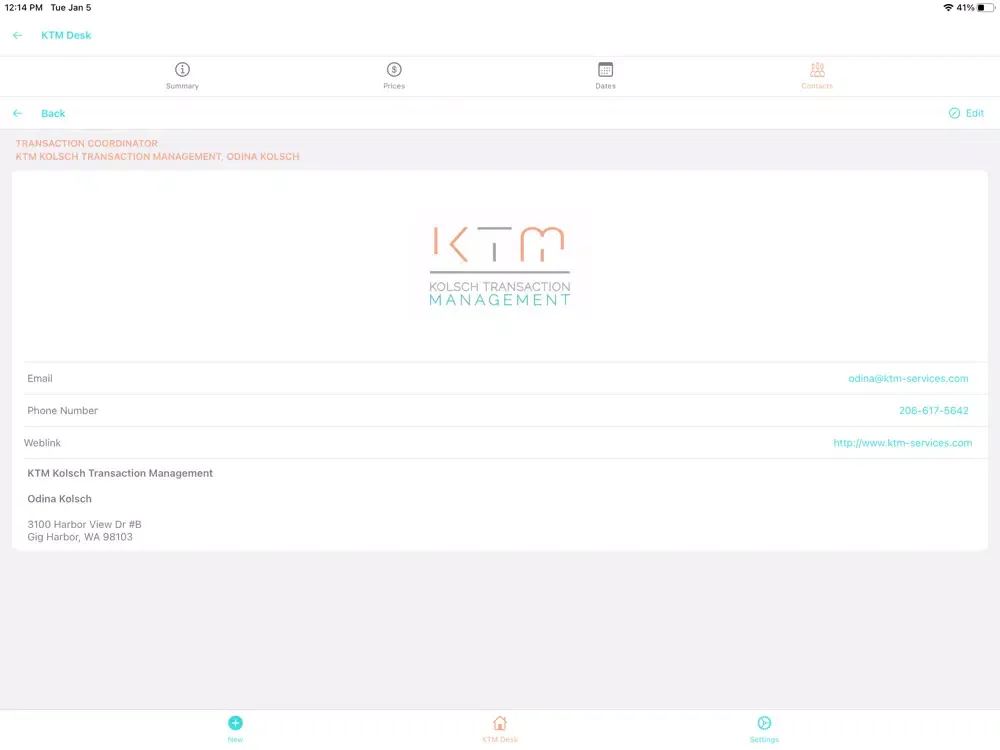 Capturas de tela do KTM Desk iPad 