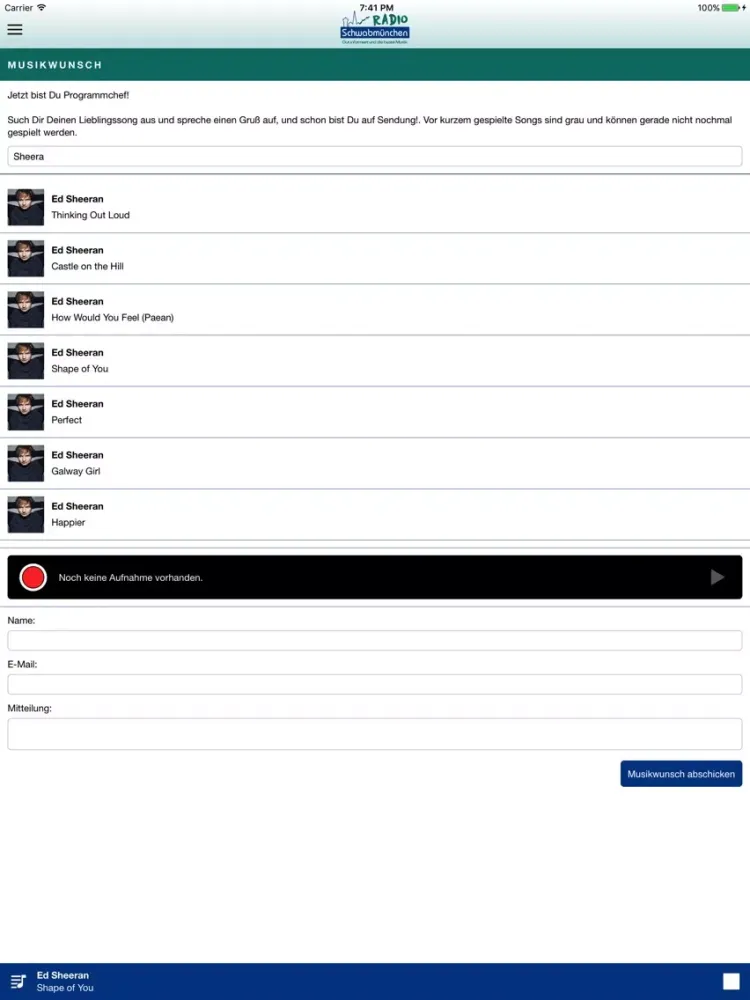 Captures d'écran de RADIO SCHWABMÜNCHEN iPad 