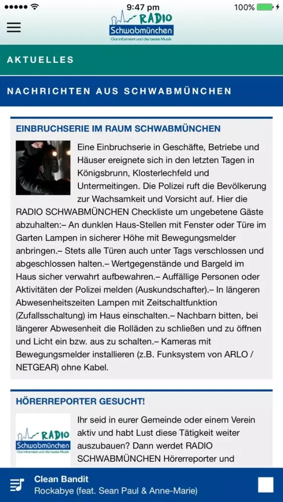 Captures d'écran de RADIO SCHWABMÜNCHEN
