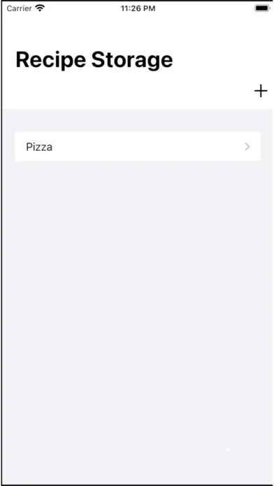 Recipe Storage Screenshots