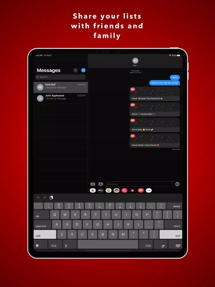 Smart-List for iMessage iPad  스크린샷