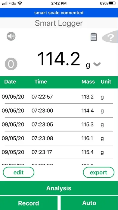 Zrzuty ekranu Lab Scale - SmartLogs Pro