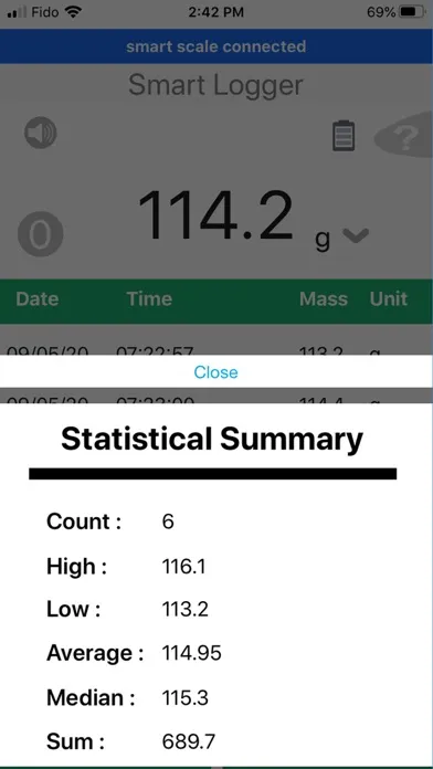 Zrzuty ekranu Lab Scale - SmartLogs Pro