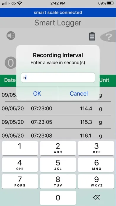 Zrzuty ekranu Lab Scale - SmartLogs Pro