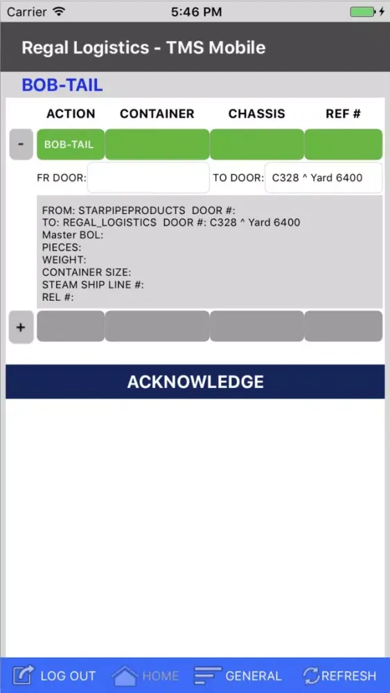 Regal Logistics - TMS Mobile Ekran Görüntüleri