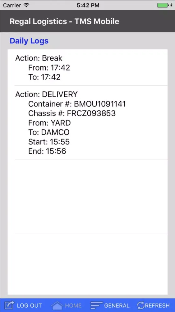 Regal Logistics - TMS Mobile Ekran Görüntüleri