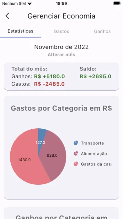 Zrzuty ekranu Controle de Gastos e Economia