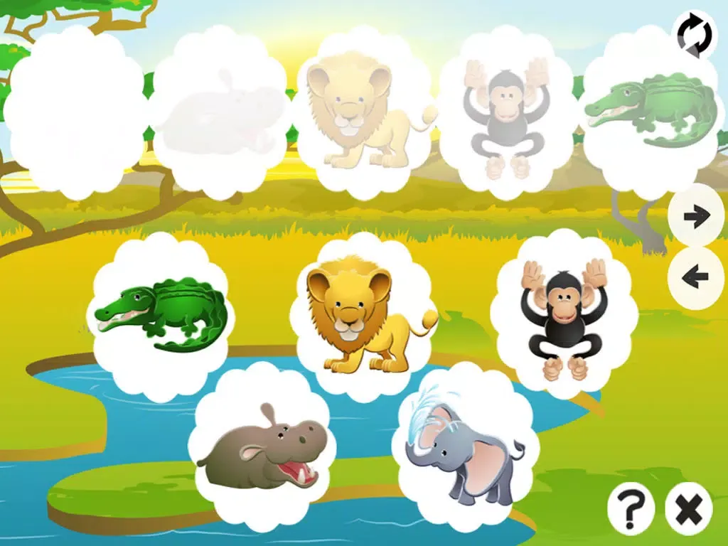 Animal Memorize! Learning game for children with safari animals iPad  स्क्रीनशॉट