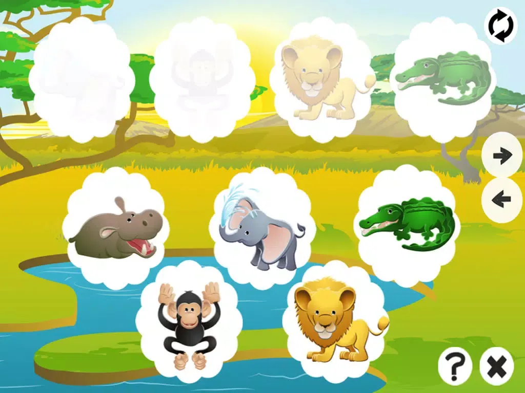 Animal Memorize! Learning game for children with safari animals iPad  स्क्रीनशॉट