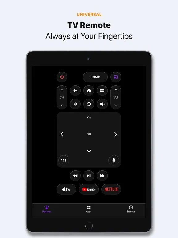 TV Remote Control Universal · iPad  Screenshots