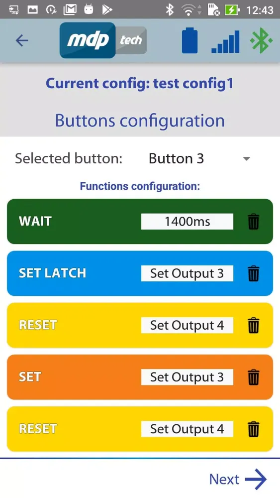 Tangkapan skrin MDPtech Remote Control - Functions
