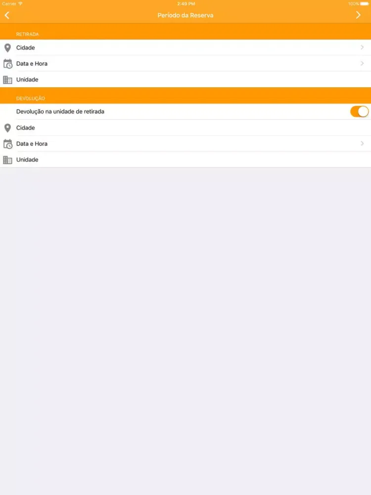 Yes Aluguel de Carros iPad 应用截图