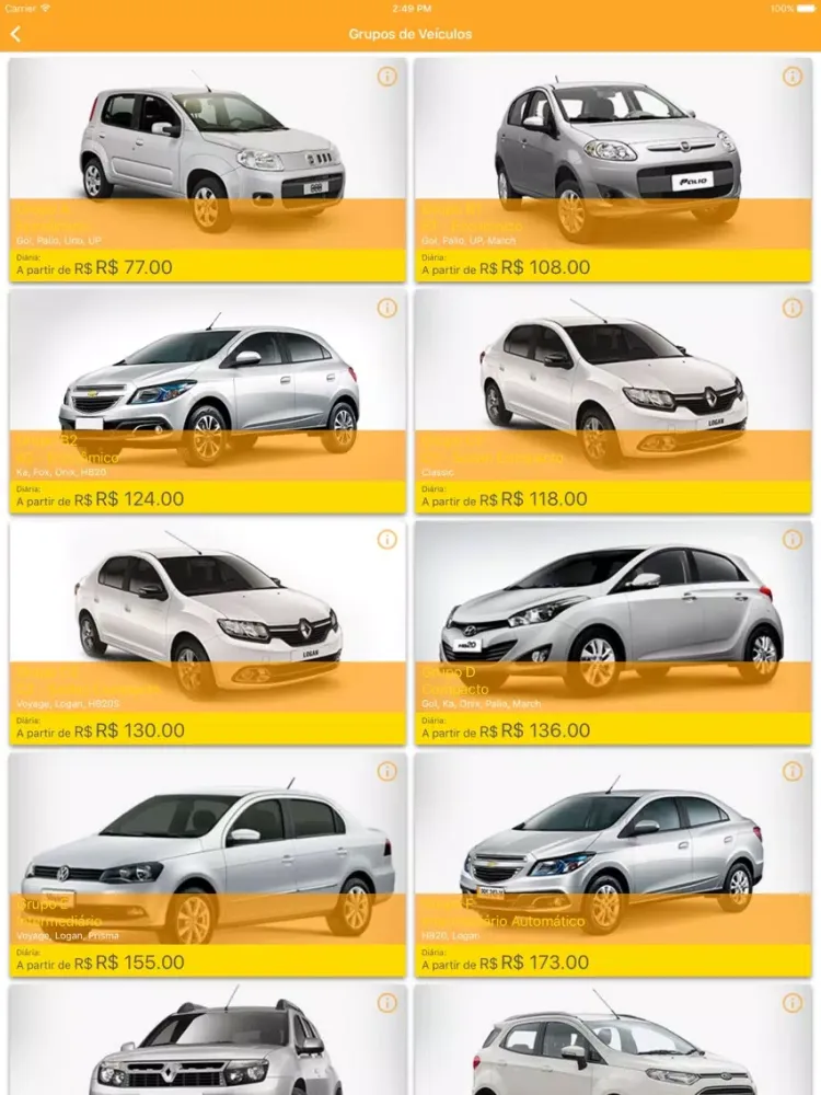 Yes Aluguel de Carros iPad 应用截图