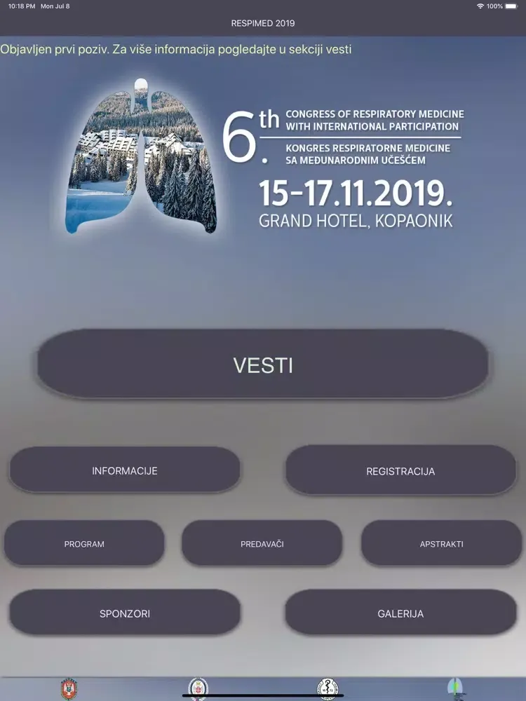Tangkapan layar Respimed 2019 iPad 